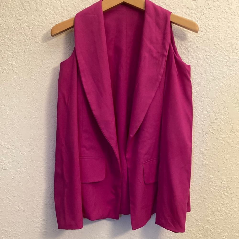 Boulee Raspberry Colored Open Shoulder Jacket/ Bl… - image 1